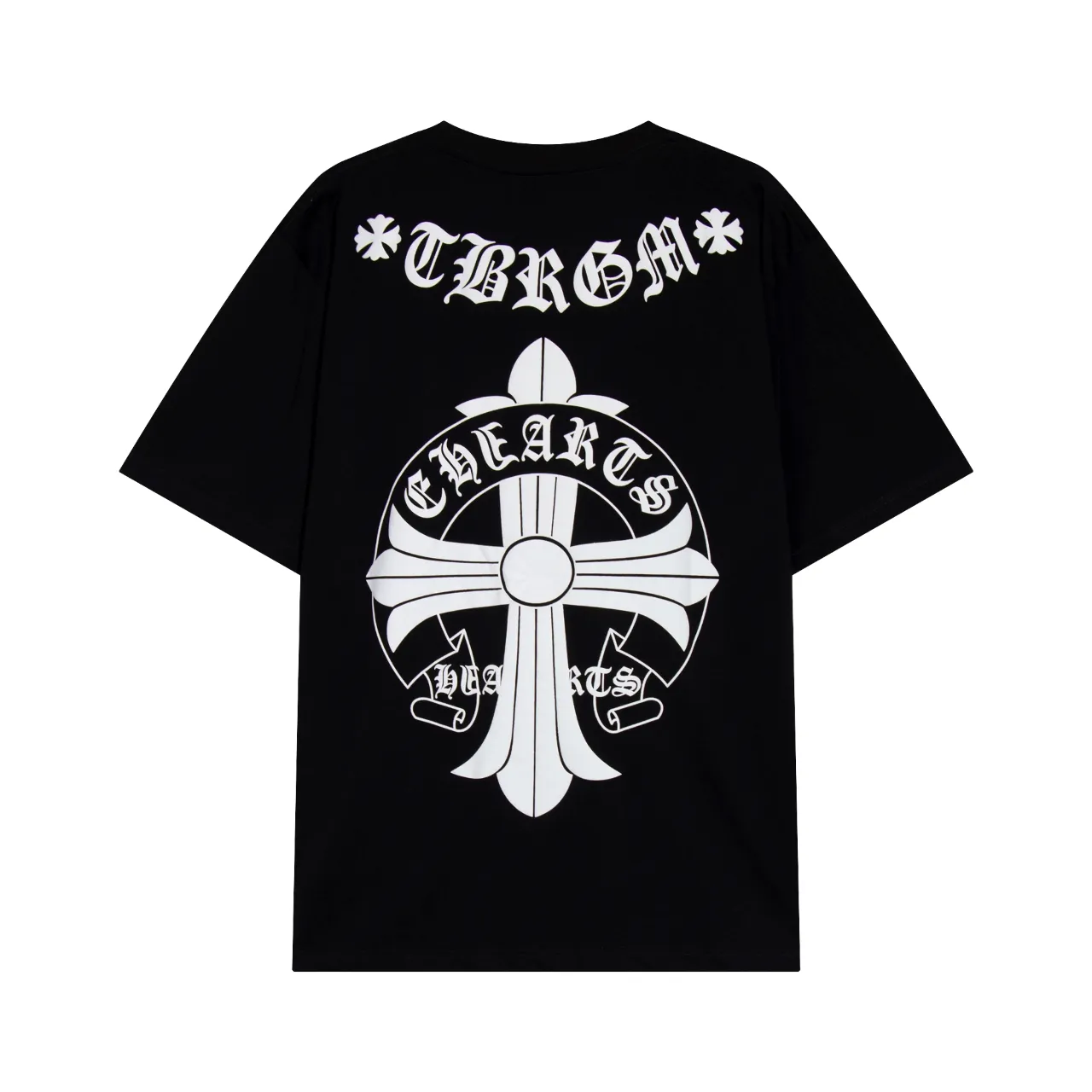 P150 Chrome Hearts Chrome Hearts Sanskrit Letter Foam Printed Short Sleeves Size: SMLXL Color: Black White Gray